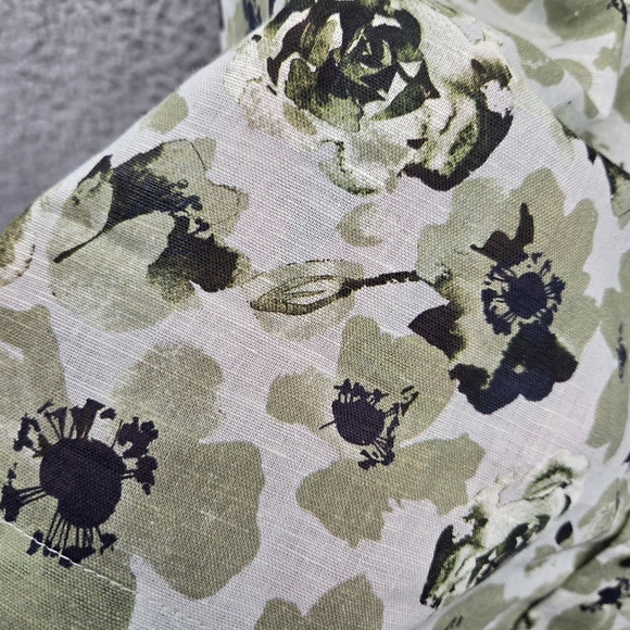 Brooklyn Brigade Green Rose Camp Shirt Linen Blend Short Sleeve Size Small S New - Picture 4 of 9